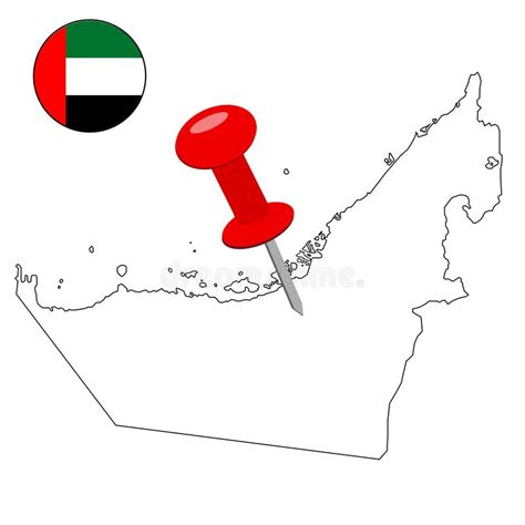United Arab Emirates Uae Country Vector Map Outline On Isolated White