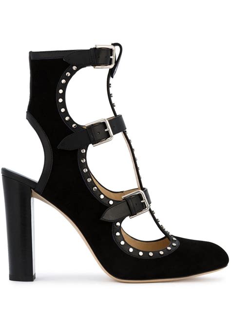 Jimmy Choo High Heels Sandals In Black Suede Leather Italian Boutique