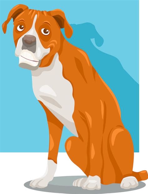 Premium Vector Boxer Dog Cartoon Illustration