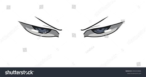 Angry Anime Blue Eyes Illustration Isolated Stock Illustration