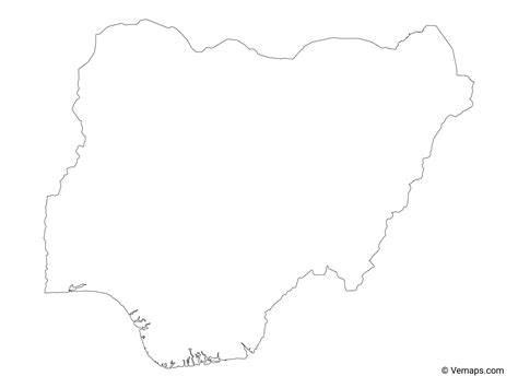 Outline Map Of Nigeria Free Vector Maps