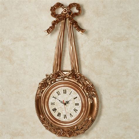 Roses Wall Clock In Rose Gold Finish