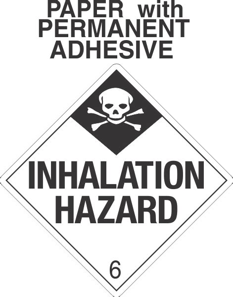 Inhalation Hazard Class 6 1 Paper Labels