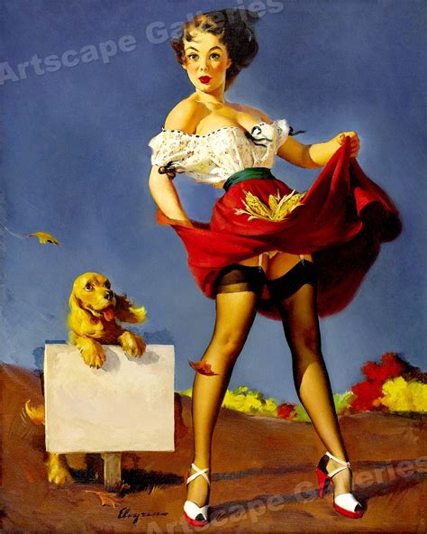 1950s Elvgren Pin Up Poster Wayward Wind 16x20 Ebay