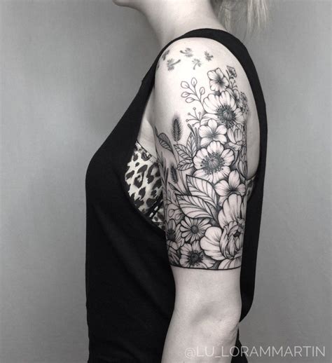 Image Result For Black And White Wildflower Tattoo Sleeve Tattoos For