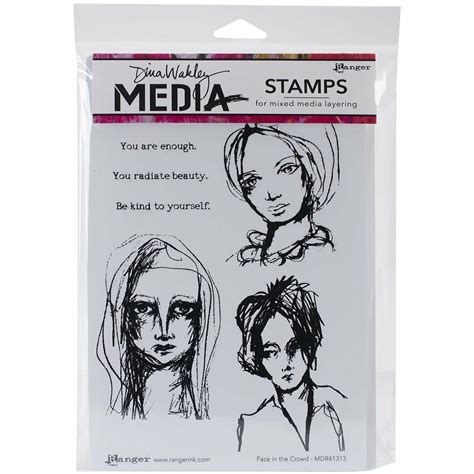 Ranger Dina Wakley Media Cling Stamps Face In The Crowd