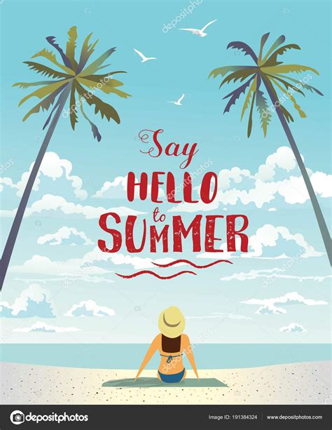 Summer Holiday Poster Vector Illustration — Stock Vector ...