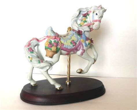 Lenox Carousel Horse 1993 Rose Prancer Figurine Etsy Carousel