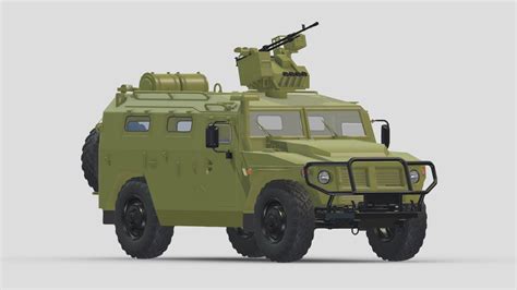 Gaz Tigr Russian Military Vehicle Buy Royalty Free 3d Model By Frezzy