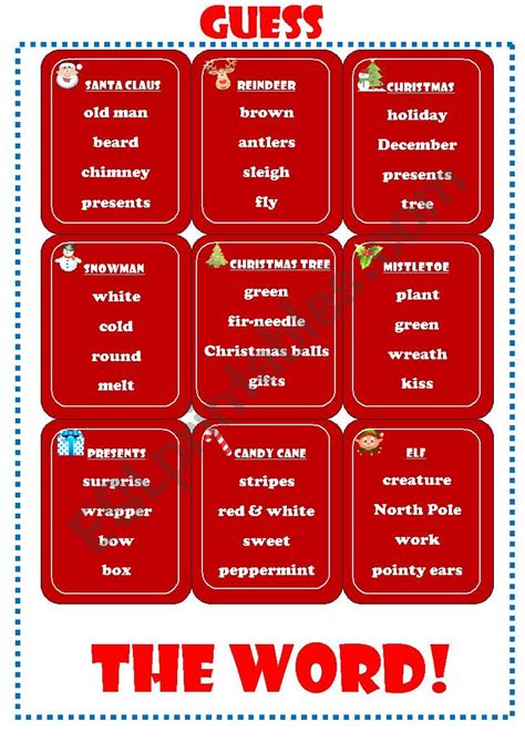 Guess The Christmas Word Esl Worksheet By Mashutkawinter