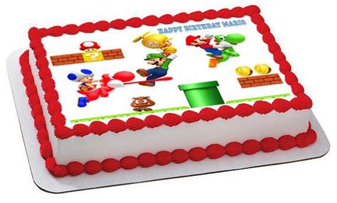 I didn't come up with this idea until the day before, so it was rushed. Super Mario Luigi 2 Edible Cake Topper & Cupcake Toppers ...