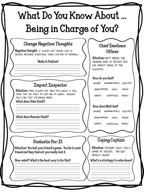 Coping Skills Worksheets Pdf Try This Sheet