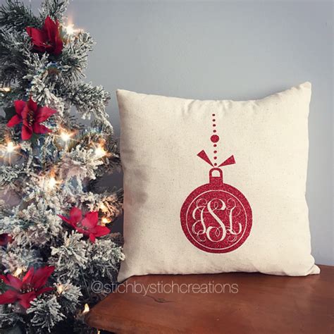 Monogram Ornament Pillow/ Monogram Pillow/ Ornament Pillow/ Sparkle Pillow/ Christmas Pillow ...