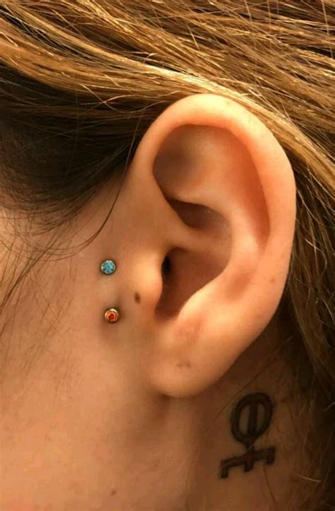 Vertical Tragus Sideburn Piercing Ice And Fire Opals Earings