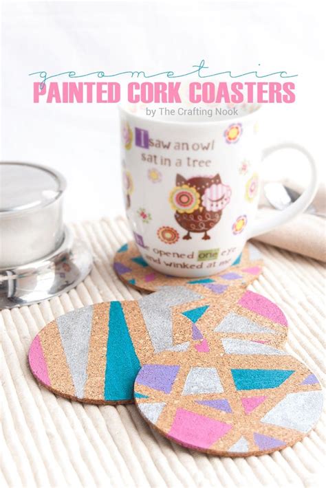 Diy Geometric Painted Cork Coasters The Crafting Nook By Titicrafty