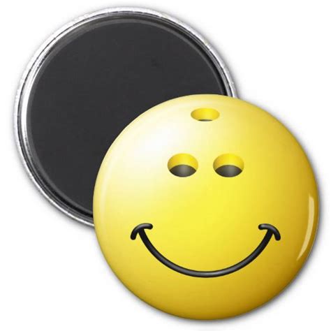 Bowling Ball Smiley Face 2 Inch Round Magnet Zazzle