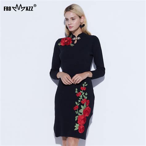 frommazz 2018 new classic ladies velour cheongsam traditional printed chinese qipao dress