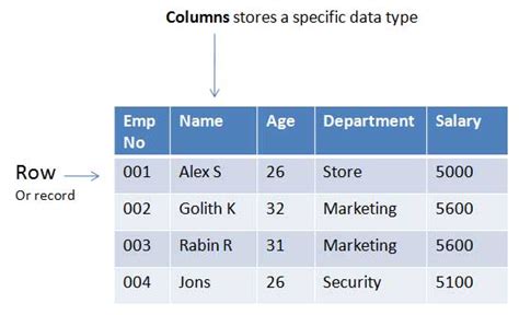 Database Table And Record Basics