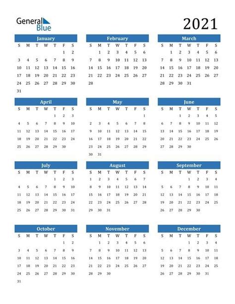 Quickly print a blank yearly 2021 calendar for your fridge, desk, planner or wall using one of our pdfs or images. 2021 Calendar Editable, #Calendar # ...