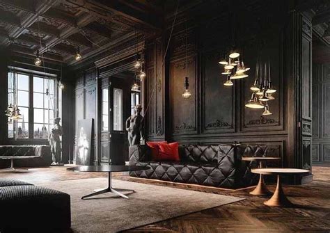 Stunning Art Deco Style Black Living Room Decor With Restoration