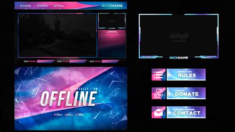 BEST TWITCH STREAM OVERLAY TEMPLATE MULTICOLOR Mattovsky Graphic Designer