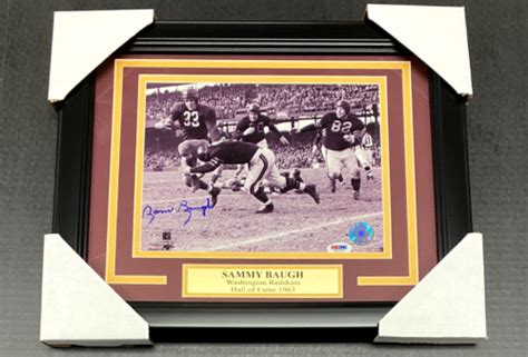 Psa Sticker Sammy Baugh Washington Redskins Autographed 8x10 Photo Framed Ebay