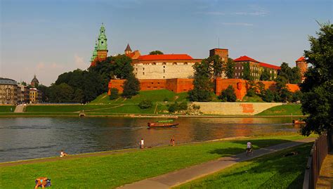 Фотографии Краков Польша Замки река город Здания
