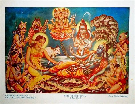Lord Vishnu And Brahma Shiva Laxmi Hanuman Garuda Over 70 Years Old