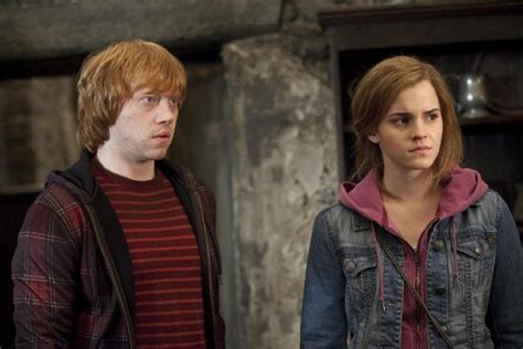 Ron weasley, harry potter and hermione granger meet for the first time on the train to hogwarts. Ron and Hermione From Harry Potter and the Deathly Hallows ...