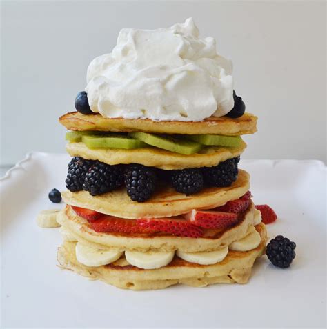 Fruit Pancake Stack with Coconut Syrup | Modern Honey