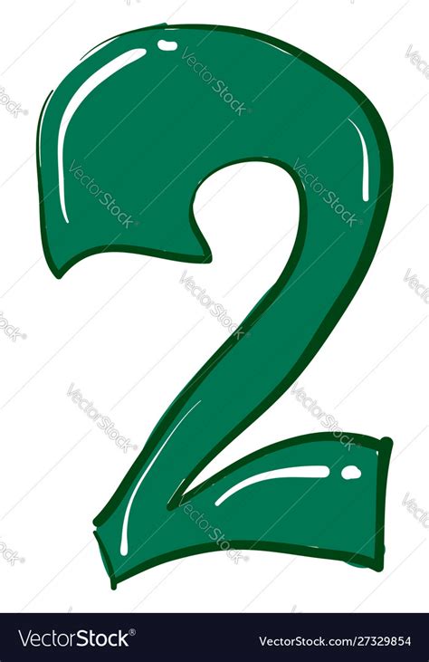 Number 2 On White Background Royalty Free Vector Image