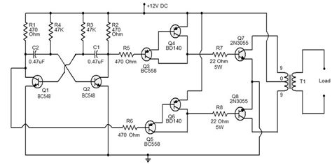 Rangkaian Inverter Menggunakan Transistor 2n3055 Syarif Projects