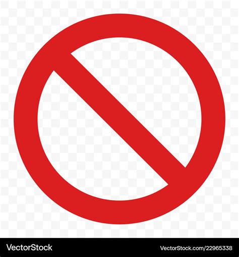 Stop Sign No Entry Pass Warning Red Icon Vector Image