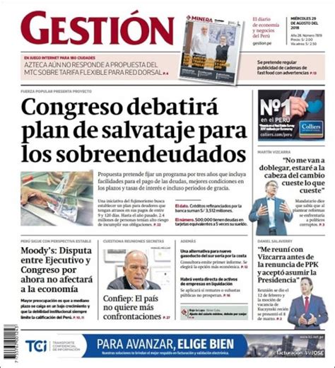 Periódico Diario Gestión Perú Periódicos De Perú Edición De