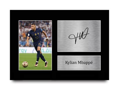 Kylian Mbappe Signiert Pre Printed Autograph Foto Geschenk Für Ein Psg