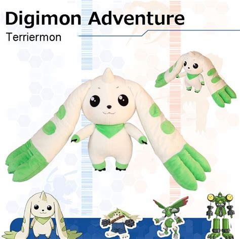 45cm Anime Digimon Adventure Terriermon Long Ears Plush Doll Toy T
