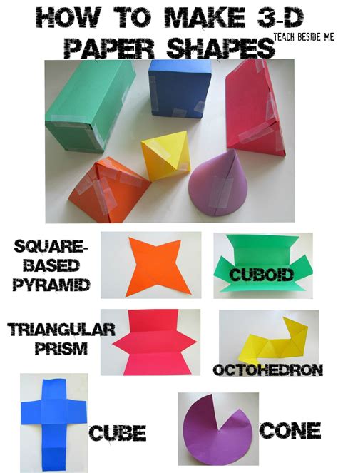 How To Make Paper 3d Shapes 3d Shapes Activities Paper Folding