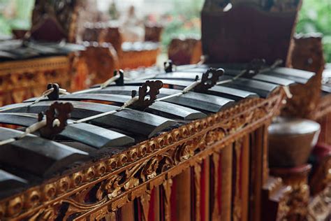 Indonesia Bali Musical Instrument Gamelan Orchestra Stock Photos