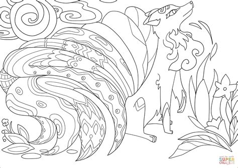 20 Nine Tailed Fox Coloring Pages Free Printable