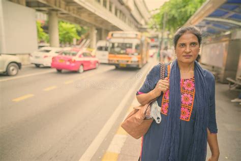 Mature Beautiful Indian Woman Exploring The City Of Bangkok Thailand