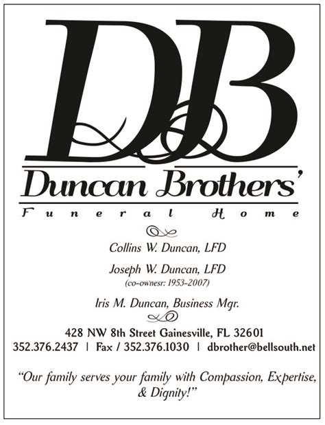 Duncan Brothers Funeral Home - Minority Business Listing