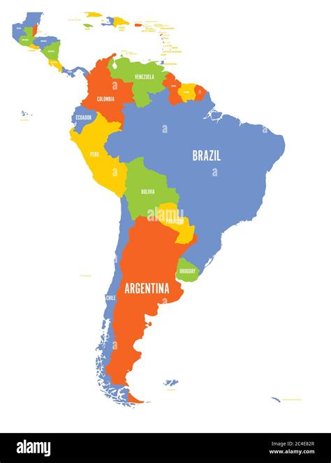 Mappa Politica Del Sud America Illustrazione Vettoriale Immagine E