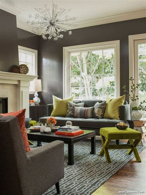 Colors pulled from nature make relaxing color schemes for living rooms. Gray and Olive Green Living Room Beautiful Living Room ...