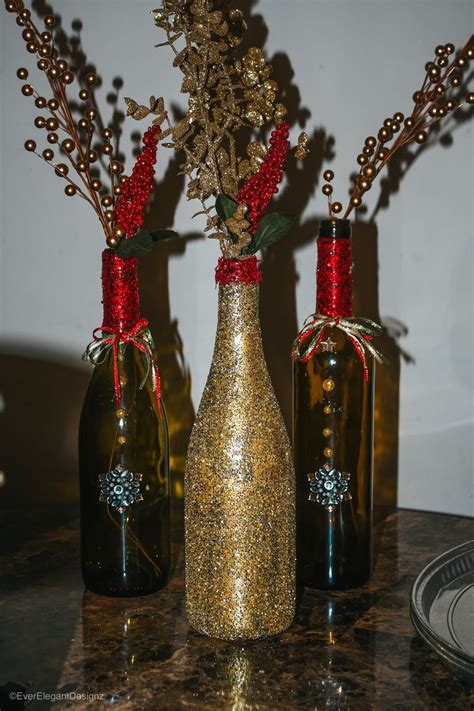 Diy Holiday Wine Bottle Centerpieces