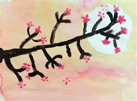 Their job is to create a brochure to be used as an advertisement for the tour. Cherry Blossom Paintings (3rd) | Cherry blossom painting, Elementary art, Art