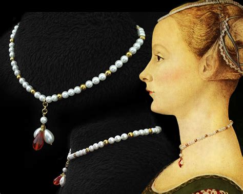 Italian Renaissance Necklace Faux Shell Pearls For A Etsy