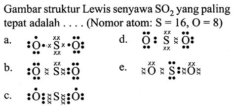 Gambar Struktur Lewis Senyawa SO2 Yang Paling Tepat Adala