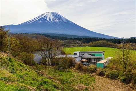 House In Nature With Mt Fuji View Stock Image Image Of House Iyashi