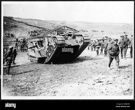 Vintage Wwi Armoured Car Or Tank Related Black And White Photograph