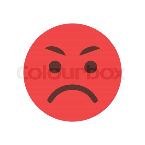 Red Angry Cartoon Face Emoji People Emotion Icon Stock Vector Colourbox
